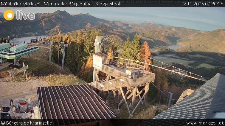 Městečko Mariazell - Mariazeller Bürgeralpe - Berggasthof - 2.11.2025 v 07:30 Městečko Mariazell - Mariazeller Bürgeralpe - Berggasthof - 2.11.2025 v 07:30