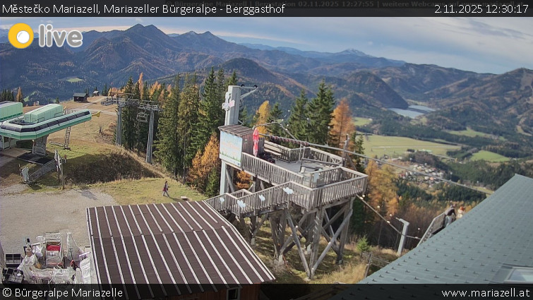 Městečko Mariazell - Mariazeller Bürgeralpe - Berggasthof - 2.11.2025 v 12:30 Městečko Mariazell - Mariazeller Bürgeralpe - Berggasthof - 2.11.2025 v 12:30