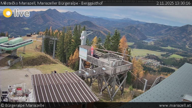 Městečko Mariazell - Mariazeller Bürgeralpe - Berggasthof - 2.11.2025 v 13:30 Městečko Mariazell - Mariazeller Bürgeralpe - Berggasthof - 2.11.2025 v 13:30
