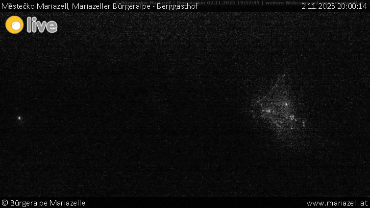 Městečko Mariazell - Mariazeller Bürgeralpe - Berggasthof - 2.11.2025 v 20:00 Městečko Mariazell - Mariazeller Bürgeralpe - Berggasthof - 2.11.2025 v 20:00