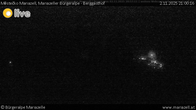 Městečko Mariazell - Mariazeller Bürgeralpe - Berggasthof - 2.11.2025 v 21:00 Městečko Mariazell - Mariazeller Bürgeralpe - Berggasthof - 2.11.2025 v 21:00