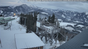 Městečko Mariazell - Mariazeller Bürgeralpe - Berggasthof - 2.1.2026 v 07:45 Městečko Mariazell - Mariazeller Bürgeralpe - Berggasthof - 2.1.2026 v 07:45