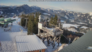 Městečko Mariazell - Mariazeller Bürgeralpe - Berggasthof - 2.1.2026 v 09:45 Městečko Mariazell - Mariazeller Bürgeralpe - Berggasthof - 2.1.2026 v 09:45