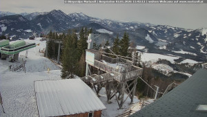 Městečko Mariazell - Mariazeller Bürgeralpe - Berggasthof - 2.1.2026 v 11:45 Městečko Mariazell - Mariazeller Bürgeralpe - Berggasthof - 2.1.2026 v 11:45