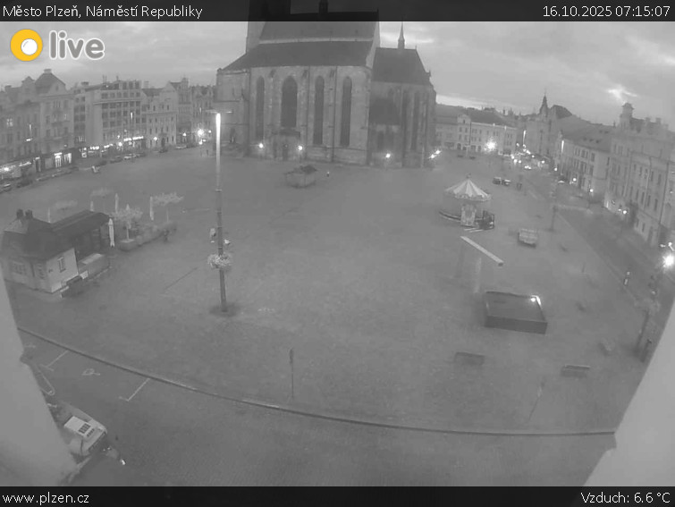 Město Plzeň - Náměstí Republiky - 16.10.2025 v 07:15 Město Plzeň - Náměstí Republiky - 16.10.2025 v 07:15