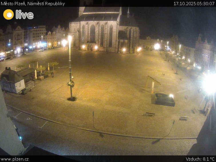 Město Plzeň - Náměstí Republiky - 17.10.2025 v 05:30 Město Plzeň - Náměstí Republiky - 17.10.2025 v 05:30