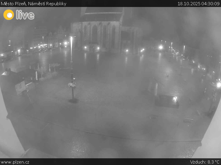Město Plzeň - Náměstí Republiky - 18.10.2025 v 04:30 Město Plzeň - Náměstí Republiky - 18.10.2025 v 04:30