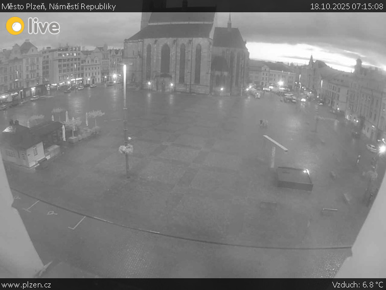 Město Plzeň - Náměstí Republiky - 18.10.2025 v 07:15 Město Plzeň - Náměstí Republiky - 18.10.2025 v 07:15