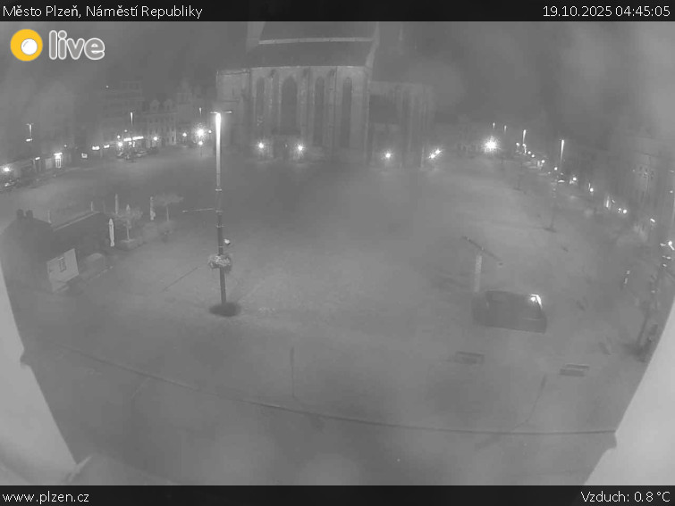 Město Plzeň - Náměstí Republiky - 19.10.2025 v 04:45 Město Plzeň - Náměstí Republiky - 19.10.2025 v 04:45
