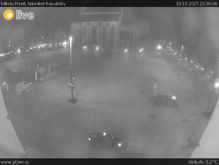 Město Plzeň - Náměstí Republiky - 19.10.2025 v 23:30 Město Plzeň - Náměstí Republiky - 19.10.2025 v 23:30