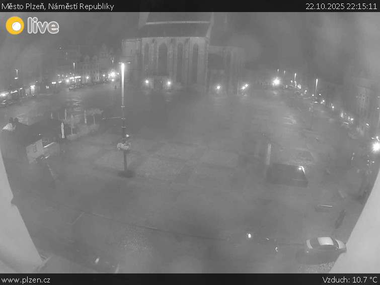 Město Plzeň - Náměstí Republiky - 22.10.2025 v 22:15 Město Plzeň - Náměstí Republiky - 22.10.2025 v 22:15