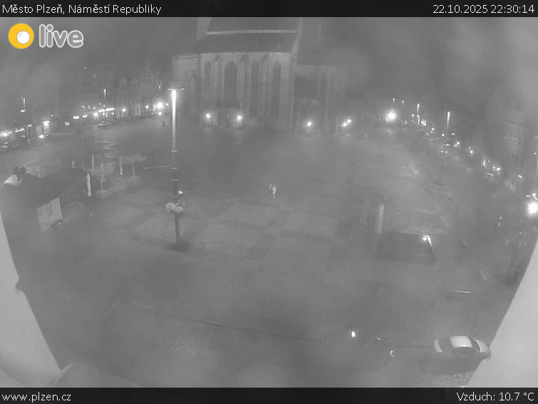 Město Plzeň - Náměstí Republiky - 22.10.2025 v 22:30 Město Plzeň - Náměstí Republiky - 22.10.2025 v 22:30
