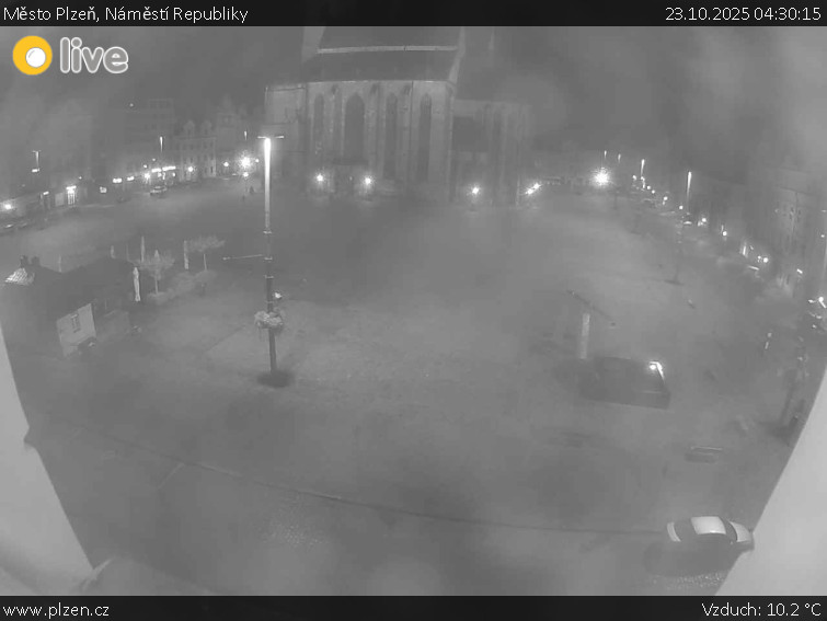 Město Plzeň - Náměstí Republiky - 23.10.2025 v 04:30 Město Plzeň - Náměstí Republiky - 23.10.2025 v 04:30