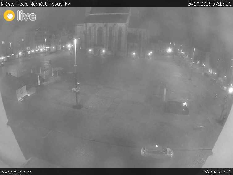 Město Plzeň - Náměstí Republiky - 24.10.2025 v 07:15 Město Plzeň - Náměstí Republiky - 24.10.2025 v 07:15