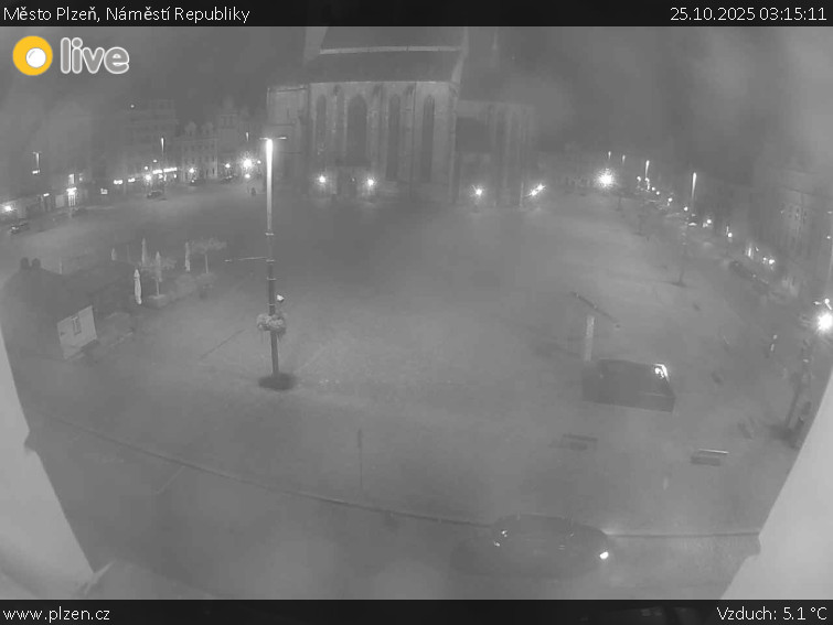 Město Plzeň - Náměstí Republiky - 25.10.2025 v 03:15 Město Plzeň - Náměstí Republiky - 25.10.2025 v 03:15
