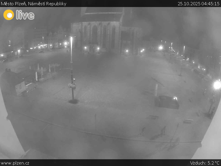 Město Plzeň - Náměstí Republiky - 25.10.2025 v 04:45 Město Plzeň - Náměstí Republiky - 25.10.2025 v 04:45
