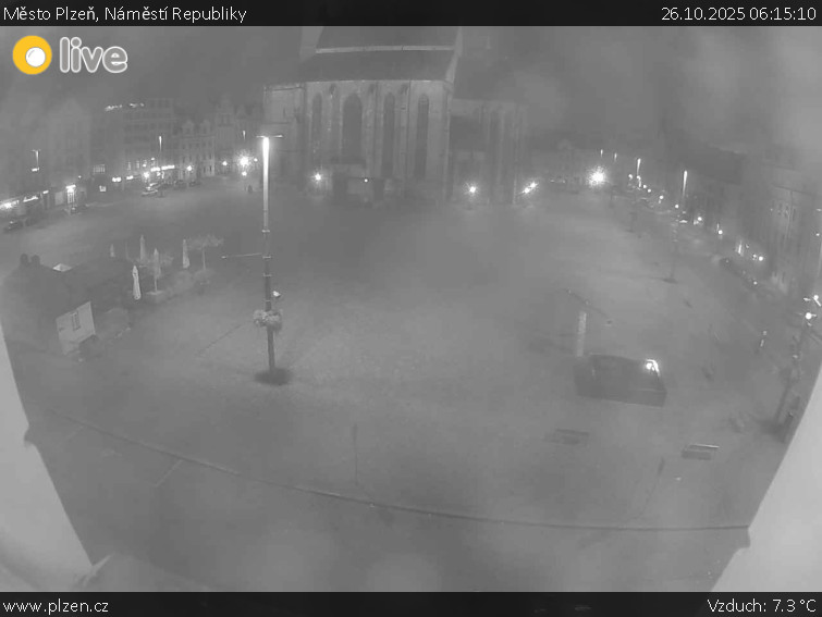 Město Plzeň - Náměstí Republiky - 26.10.2025 v 06:15 Město Plzeň - Náměstí Republiky - 26.10.2025 v 06:15