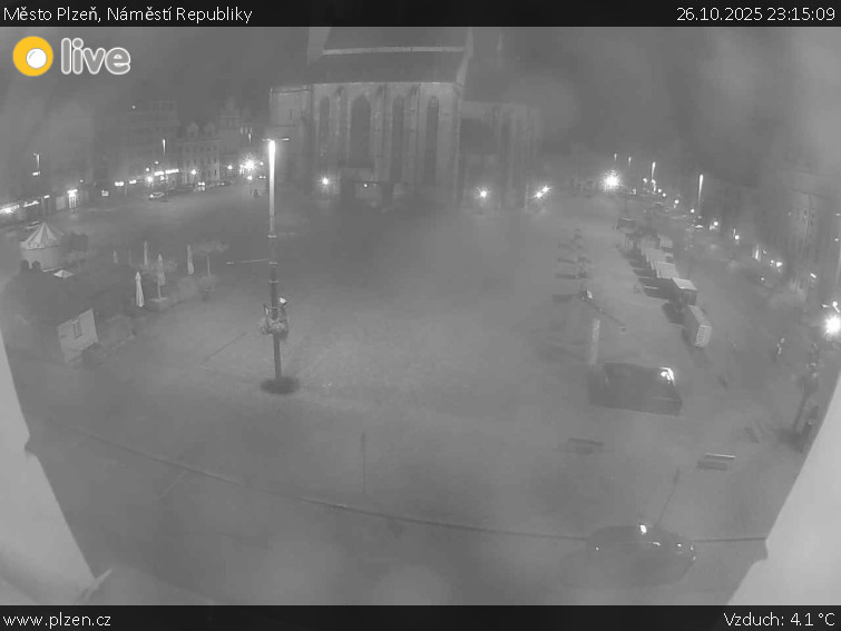 Město Plzeň - Náměstí Republiky - 26.10.2025 v 23:15 Město Plzeň - Náměstí Republiky - 26.10.2025 v 23:15