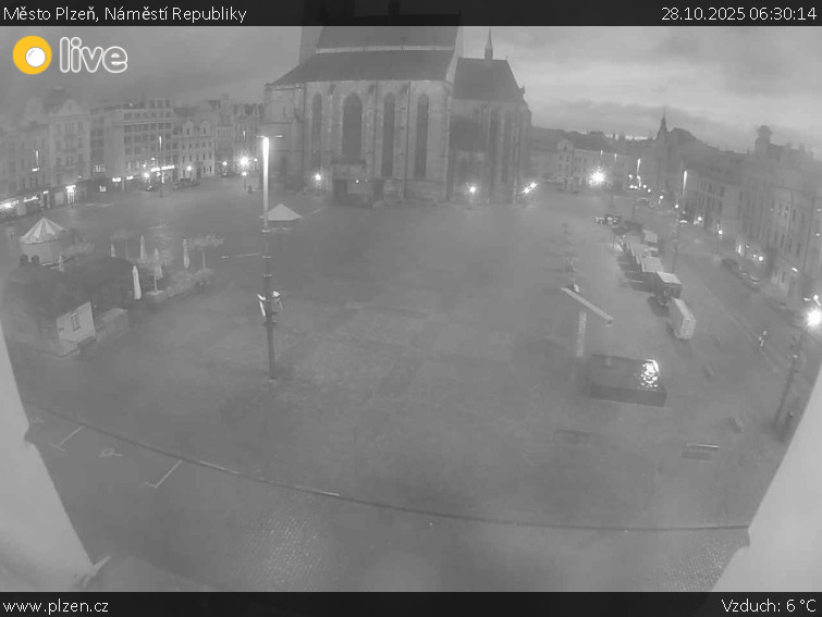 Město Plzeň - Náměstí Republiky - 28.10.2025 v 06:30 Město Plzeň - Náměstí Republiky - 28.10.2025 v 06:30