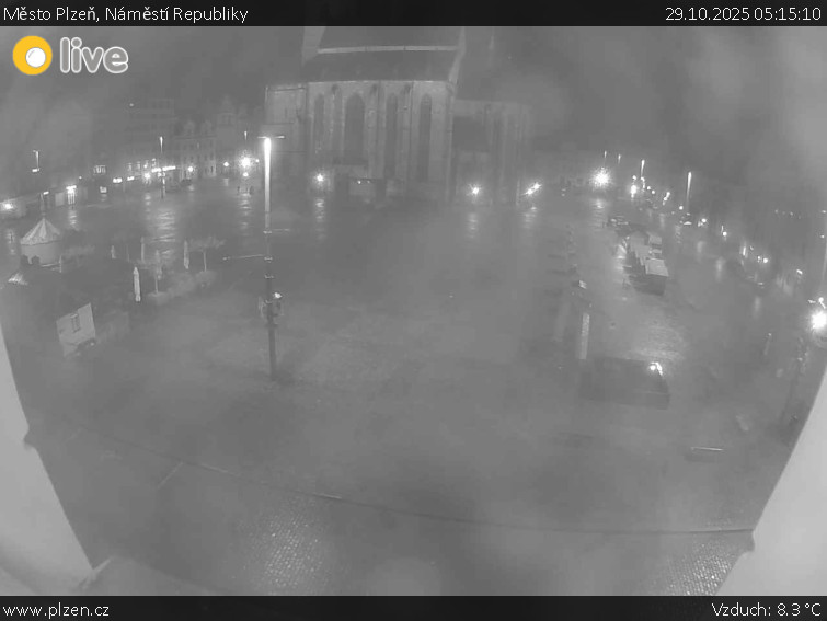 Město Plzeň - Náměstí Republiky - 29.10.2025 v 05:15 Město Plzeň - Náměstí Republiky - 29.10.2025 v 05:15
