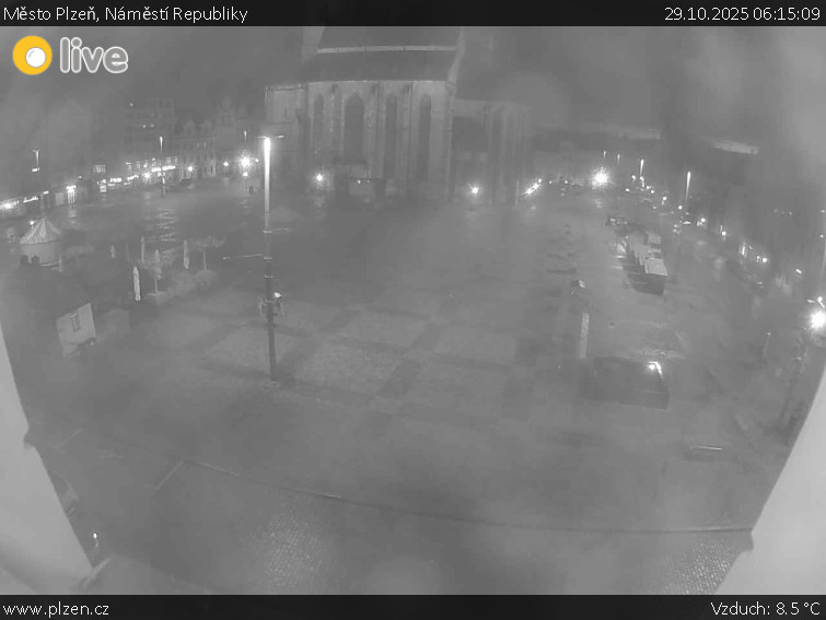 Město Plzeň - Náměstí Republiky - 29.10.2025 v 06:15 Město Plzeň - Náměstí Republiky - 29.10.2025 v 06:15