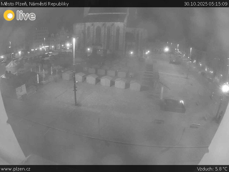 Město Plzeň - Náměstí Republiky - 30.10.2025 v 05:15 Město Plzeň - Náměstí Republiky - 30.10.2025 v 05:15