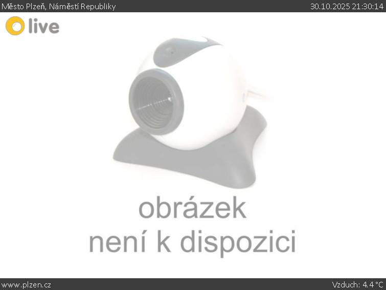 Město Plzeň - Náměstí Republiky - 30.10.2025 v 21:30 Město Plzeň - Náměstí Republiky - 30.10.2025 v 21:30