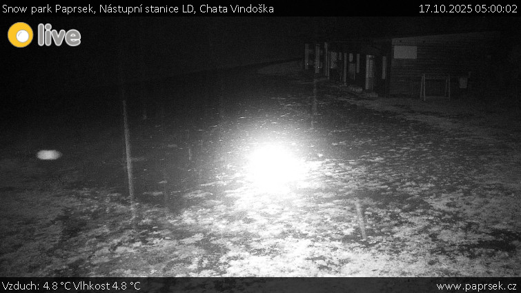 Snow park Paprsek - Nástupní stanice LD, Chata Vindoška - 17.10.2025 v 05:00 Snow park Paprsek - Nástupní stanice LD, Chata Vindoška - 17.10.2025 v 05:00