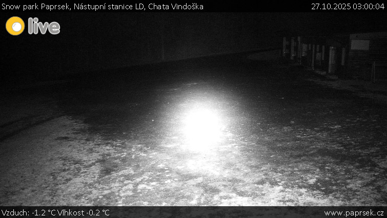 Snow park Paprsek - Nástupní stanice LD, Chata Vindoška - 27.10.2025 v 03:00 Snow park Paprsek - Nástupní stanice LD, Chata Vindoška - 27.10.2025 v 03:00