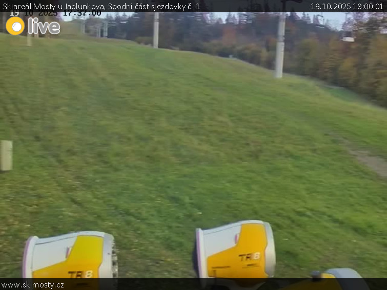 Skiareál Mosty u Jablunkova - Spodní část sjezdovky č. 1 - 19.10.2025 v 18:00 Skiareál Mosty u Jablunkova - Spodní část sjezdovky č. 1 - 19.10.2025 v 18:00