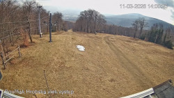 Vrchol Bouřňák, pohled na jih