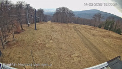 Vrchol Bouřňák, pohled na jih