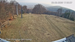 Vrchol Bouřňák, pohled na jih