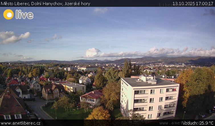 Město Liberec - Dolní Hanychov, Jizerské hory - 13.10.2025 v 17:00 Město Liberec - Dolní Hanychov, Jizerské hory - 13.10.2025 v 17:00