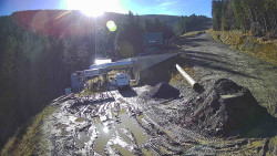 Modrá sjezdovka - dojezd k lanové dráze