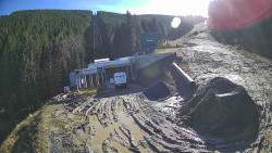 Modrá sjezdovka - dojezd k lanové dráze