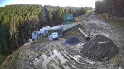 Modrá sjezdovka - dojezd k lanové dráze