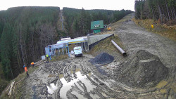 Modrá sjezdovka - dojezd k lanové dráze