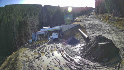 Modrá sjezdovka - dojezd k lanové dráze