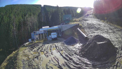 Modrá sjezdovka - dojezd k lanové dráze