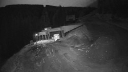 Modrá sjezdovka - dojezd k lanové dráze