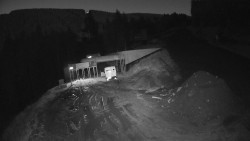 Modrá sjezdovka - dojezd k lanové dráze