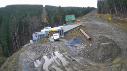 Modrá sjezdovka - dojezd k lanové dráze