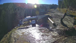 Modrá sjezdovka - dojezd k lanové dráze