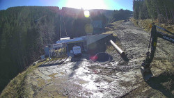 Modrá sjezdovka - dojezd k lanové dráze