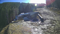 Modrá sjezdovka - dojezd k lanové dráze