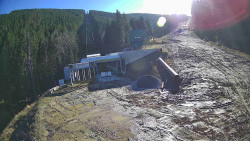 Modrá sjezdovka - dojezd k lanové dráze