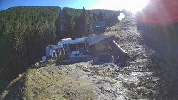 Modrá sjezdovka - dojezd k lanové dráze