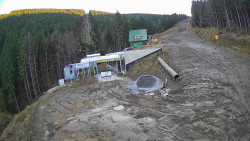 Modrá sjezdovka - dojezd k lanové dráze