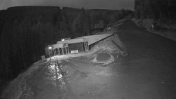 Modrá sjezdovka - dojezd k lanové dráze